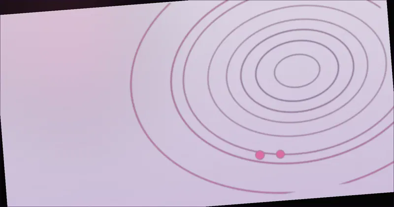 a glowing circle slowly closing in toward the center of a map
